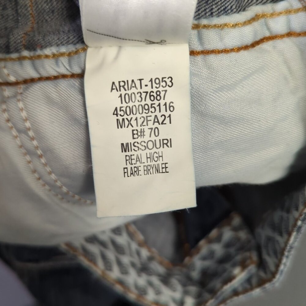 Ariat Jeans Women's 28R Blue R.E.A.L. High Rise Brynlee Flare Western Denim - Picture 11 of 12